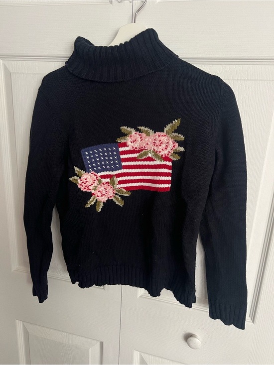 Sweaters - American Flag Floral Sweater